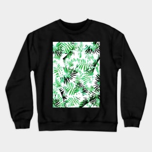 Palm leaves, Tropical print, Pattern, Print, Tropical, Green, Pattern, Funny art, Modern art, Wall art, Print, Minimalistic, Modern Crewneck Sweatshirt